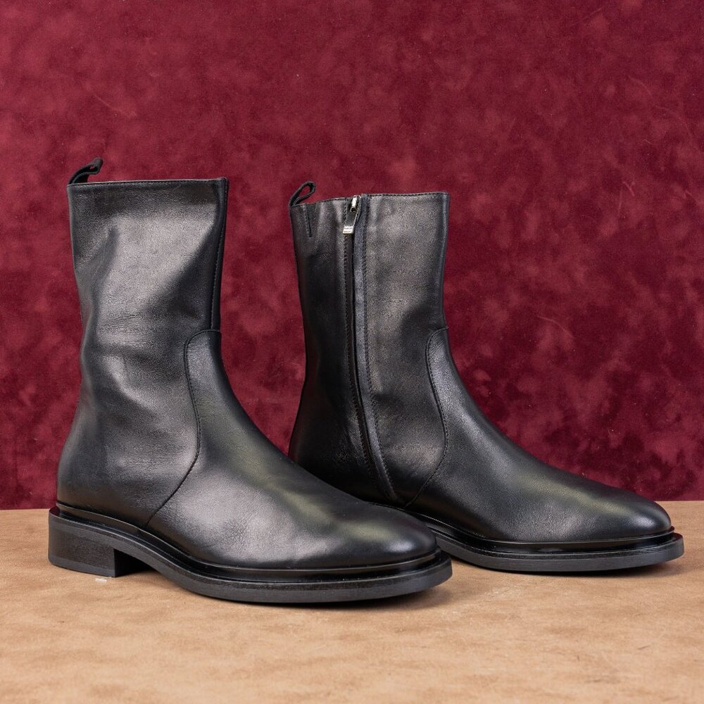 Cordani Women Blaze Black Leather Zip Ankle Fashion Dress Boots sz 10.5US EUR41